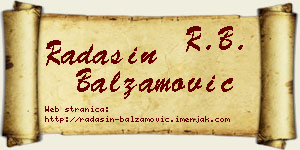 Radašin Balzamović vizit kartica